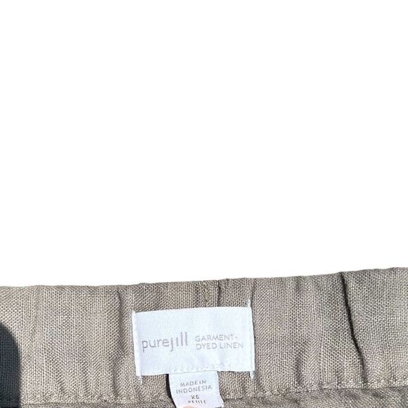 PURE J.JILL 100% Linen Green Garment-Dyed Linen Pants Size XS Petite - Picture 6 of 7